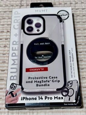 Bumper Clear Protective Case with Black MagSafe Grip by Bumper: 14 Pro Max